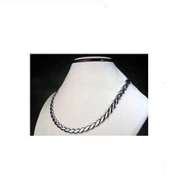 Black Unisex Fashion Polished Shiny Germanium Titanium Necklace