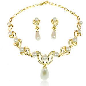 Swaki Crystal Bridal Jewelry Set 4 PCS Plated Zircon Evening Dress Accessories