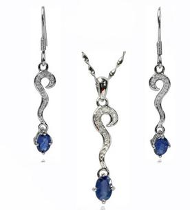20mm Black Created Sapphire Gold Plated Necklace Earrings Bridal Jewelry Set