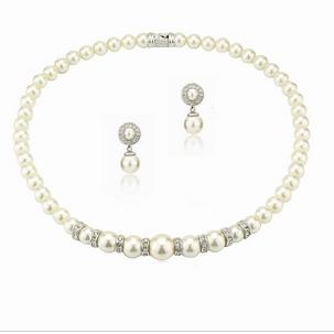 Multi Colour Pearl Jewelry Set, Freshwater Pearl Necklace and Earrings