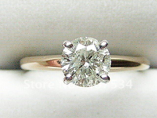1.00ct Diamond Solitaire Ring 14kt YG & Platnum 6.3mm