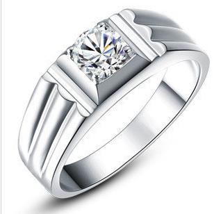 2.25CT Princess Cut Men Ring Men's Band Platinum