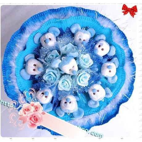 Romantic Blue Micky Mouse Bouquet for Wedding / Valentine / Birthday Gift