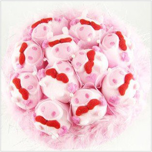 Romantic Pink Pig Face Bouquet for Wedding / Valentine / Birthday Gift