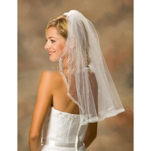 The Wedding Veil One Layer Veil with A Strung Pearl Edge