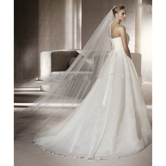 The Wedding Veil Two Layer Veil with a Sheer Ribbon Edge