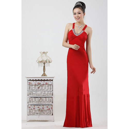 Polyester Custom Sun-top Floor-lengh Bridal Gowns