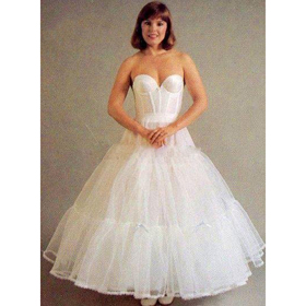 White Embroidered Silk Without Aglet Slip Wedding Pettico