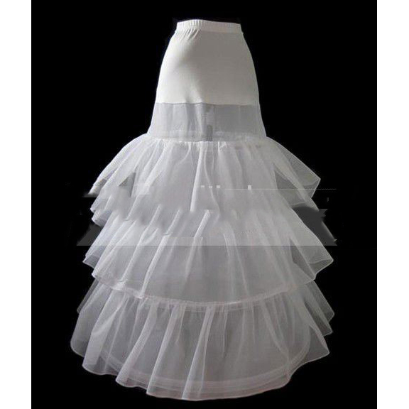 White Plain Dyed Multilayer Polyester Wedding Petticoat / underskirt wp029