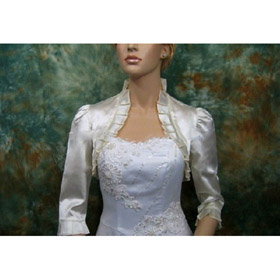 White Long SLeeve Invisible Zipper Wedding Jacket
