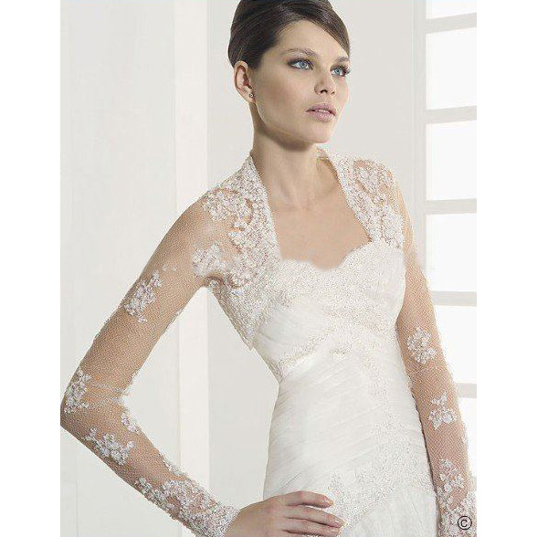 Elegant Lace Long Sleeve Wedding Jacket WJ-108