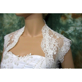 Fashion Lace Short Sleeve Formal Wedding Jacket