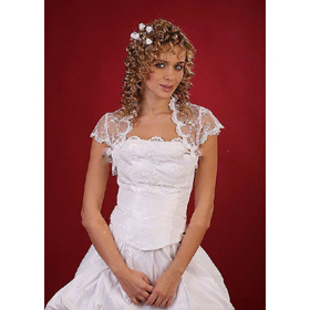 Sexy Lace Short Sleeve Wedding Jacket / Women Jacket / Bridal Gown Formal Dress Jacket