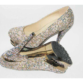 Two Paragraph Waterproof, High Heels Genuine Luxury Ladies shoes, Colorful Diamond Women shoes /Wedding shoes