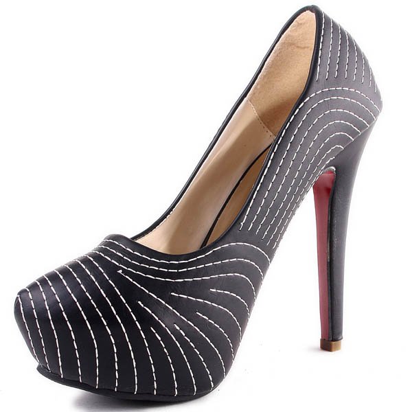 2 Colors Round Toe PU Thin Heels Wedding Shoes