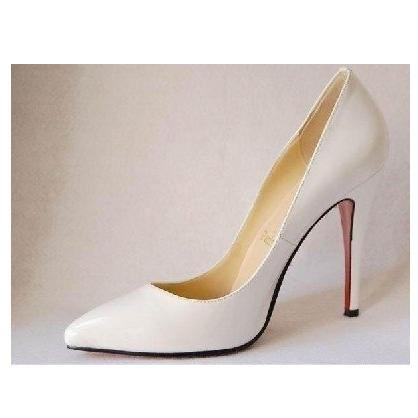 Women's White Color Pointed Toe High Heels Wedding Shoes