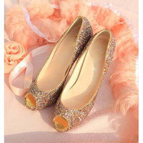 High Heels Gold Fish Head Over Heels Waterproof  Party Shoes