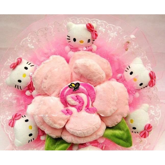 Cute Pink Rose Cushion Wedding Bouquet Valentine's Gift Christmas Favor #1047