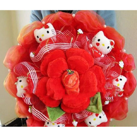 Cute Red Rose Cushion Wedding Bouquet Valentine's Gift Christmas Favor #1048