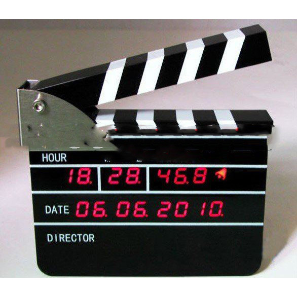 New Movie Slate Led Directors Edition Digital Alarm Clock Clapper Board Clock Clapperboard Free Shipping