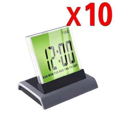 10X 7 LED Colour Digital Alarm Clock & Thermometer