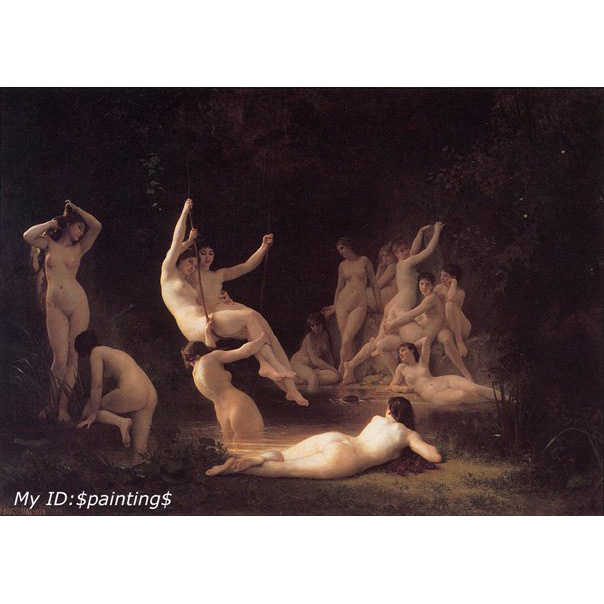 Oil Painting: Nymphaeum William Bouguereau 24x36 Inch