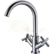 Bathroom & Kitchen Faucet with Dual Lever Handle in Chrome Lijia Faucet F3345