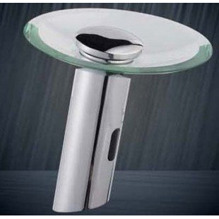 Round Glass Waterfull Automatic Sensor Cold Faucet