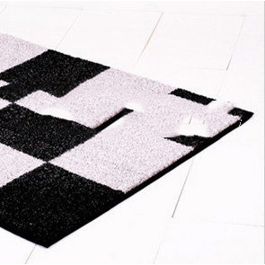 Shaggy Modern Pattern RUG CHIC Floor Carpet ( Dark Gery, Orange-yellow, Black, Dark Red )