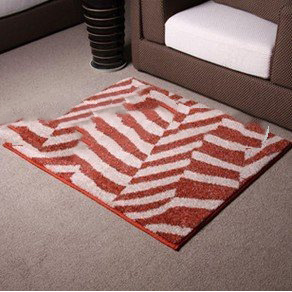 Shaggy Modern Rug Chic Floor Carpet ( Dark Brown, Orange-yellow, Black, Dark Red )