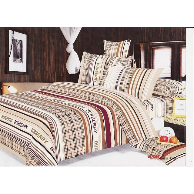 Free Shipping Home Stripe Kariert 6PCS Bedding Sets