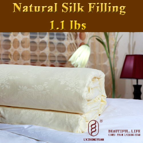 Genuine New luxurious Pure Colour 100% Tussah Silk Comforter Filling Bedding set