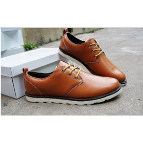 England Style Leather Design Men's Casual Brown Business Shoes