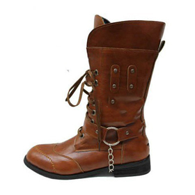 Men's Half Boots,Top Hotsale Men Shoes, Rivets Lace-Up Cowboy Boots