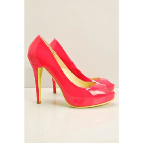 Sandal / Women's Heels & Pumps Candy Color Leather Red Peep-toes High Heel Shoes
