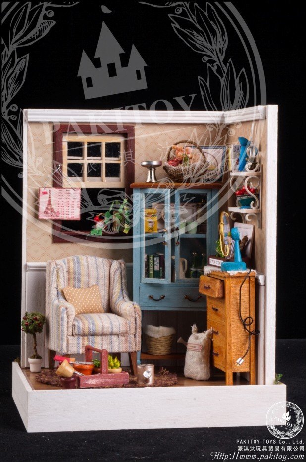 3D Dollhouse Miniatures Room & Furnitures Garden Scene