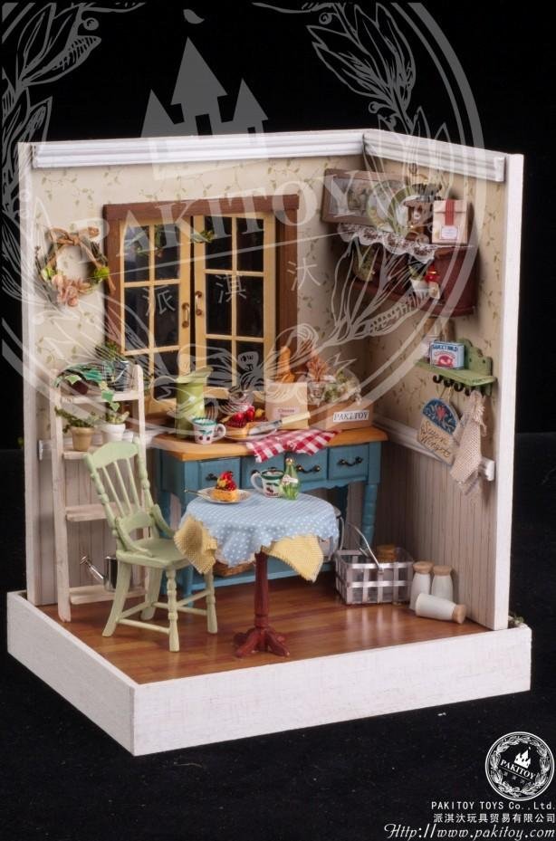 3D Dollhouse Miniatures Room & Furnitures Breakfirst Scene