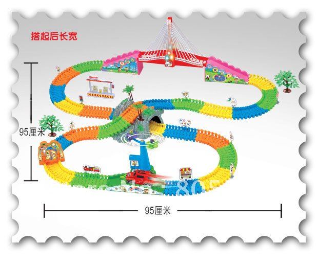 ABS & Electronic Component 1 AA battery Car Pathway Slot Toy