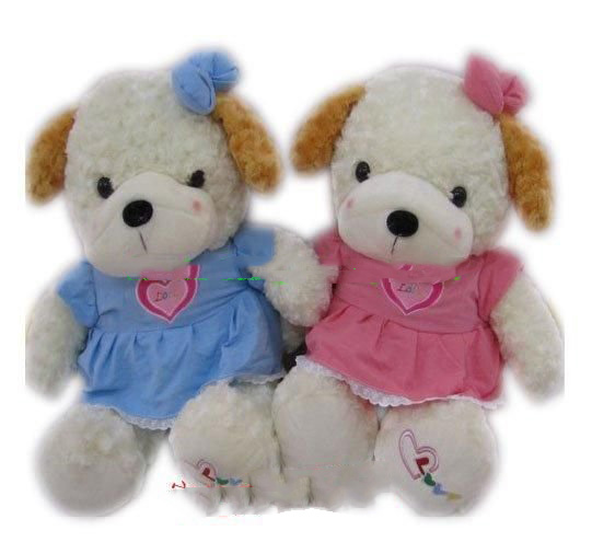 Plush Stuffed Valentine Dogs A Pair 24 Inches Free Shipping
