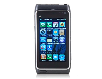 3.2" QVGA Touch Screen Fashion Slate Phone with FM JAVA Camera Bluetooth 8 GB TF Card Support (Black)