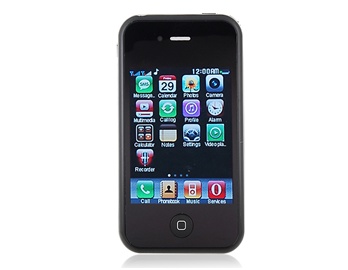3.2" HVGA Touch Screen Ultra-thin Slate Phone with FM JAVA Camera Bluetooth 8 GB TF Card Support (Black)