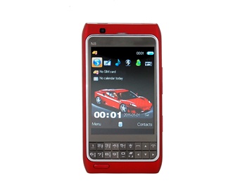 3.0" TFT Touch Screen Quad-Band Dual SIM Single Standby Cell Phone with JAVA Bluetooth (Red)