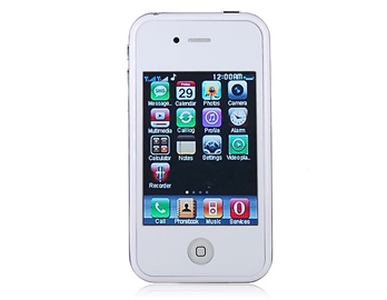 3.2" HVGA Touch Screen Ultra-thin Slate Phone with FM JAVA Camera Bluetooth 8 GB TF Card Support (White)