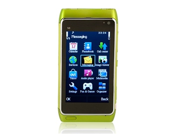 3.2" QVGA Touch Screen Quad-band Dual Sim Dual Standby Cell Phone with Java FM Camera Bluetooth 8 GB TF Card Support (Green)