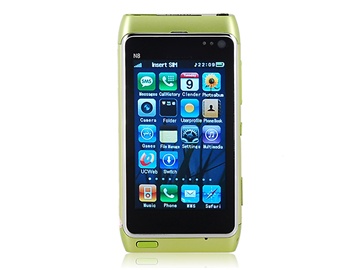 3.2" QVGA Touch Screen Fashion Slate Phone with FM JAVA Camera Bluetooth 8 GB TF Card Support (Black)