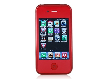 3.2" HVGA Touch Screen Ultra-thin Slate Phone with FM JAVA Camera Bluetooth 8 GB TF Card Support (Red)