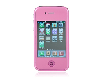 3.2" QVGA Screen Touch Phone with Dual Camera Dual SIM and 16GB TF Card Support (Pink)