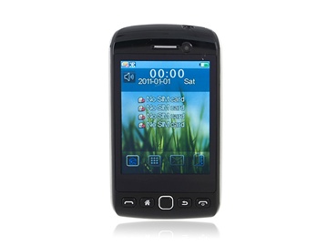 2.8" QVGA Touch Screen Quad-band Dual SIM Dual Standby Cell Phone with TV FM Camera Bluetooth 4 GB TF Card Support (Black)