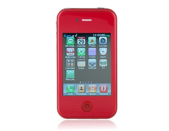 3.2" QVGA Screen Touch Phone with Dual Camera Dual SIM and 16GB TF Card Support (Red)