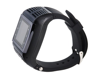 1.2" TFT Touch Screen Quad-band Single SIM Single Standby Fashion Watch CellPhone with FM Bluetooth and 8GB TF Card (Black)